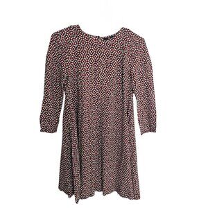 H&M Nautical Dress Retro Vintage 70s  Print 3/4 Sleeve Dress